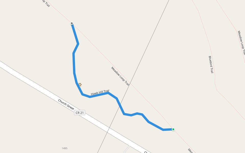 Hawk Hill Trail walking route map in Valatie