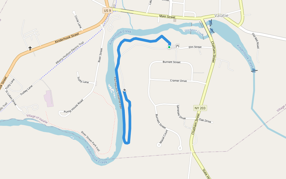 Pachaquack Preserve trail walking route map in Valatie