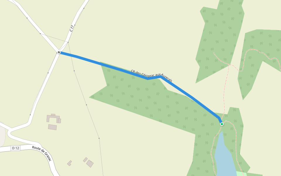 CR des Cérigeac aux Auzerals walking route map in Rabastens