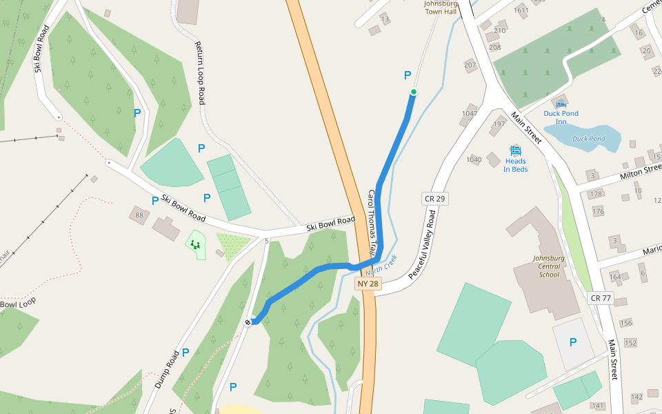 Carol Thomas Trail walking route map in North Creek