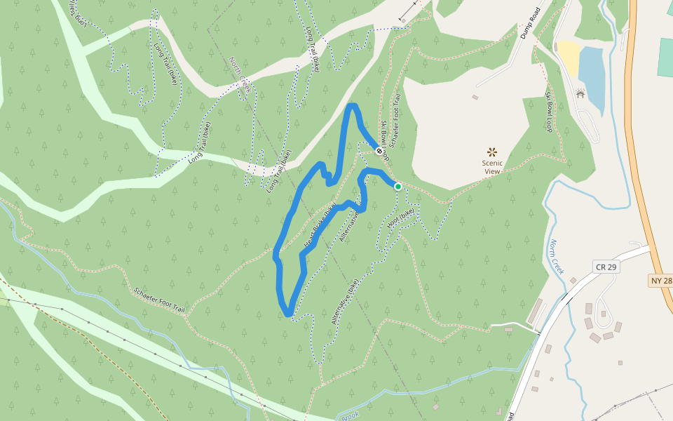 Heart Brake (bike) walking route map in North Creek
