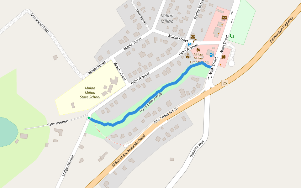 Harold West Walk walking route map in Millaa Millaa