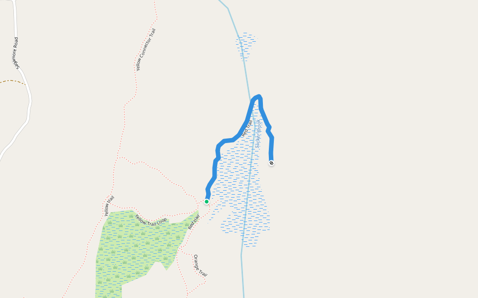 Red Trail walking route map in Putnam Station
