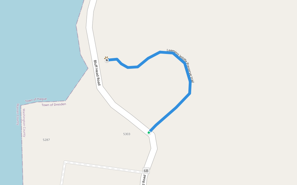 Leeming Jelliffe Preserve trail walking route map in Huletts Landing