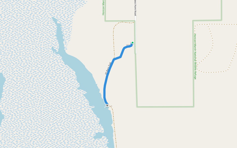 EE Barn Trail walking route map in Mayville