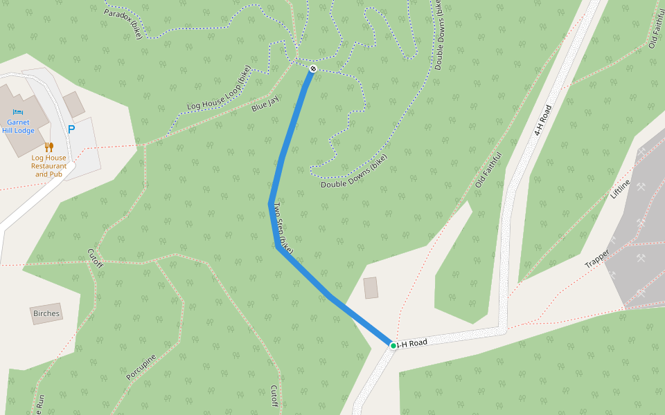 Two Step (bike) walking route map in North Creek
