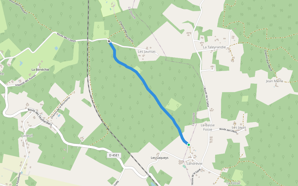 Chemin de la Nature walking route map in Saint-Geyrac
