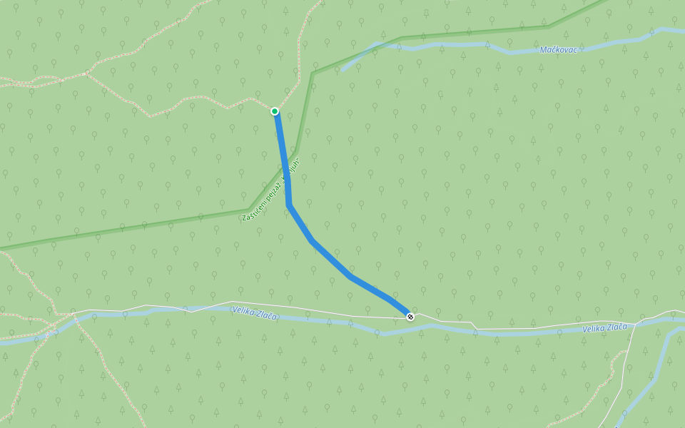 Duga kosa walking route map in Višća Gornja