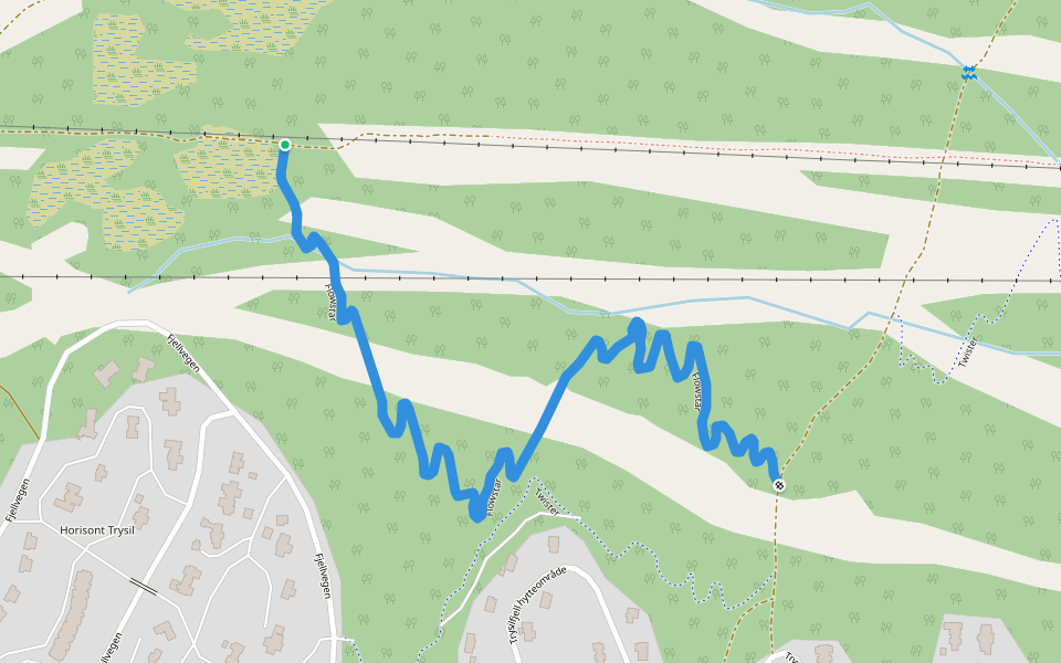 Flowstar walking route map in Øverbygda
