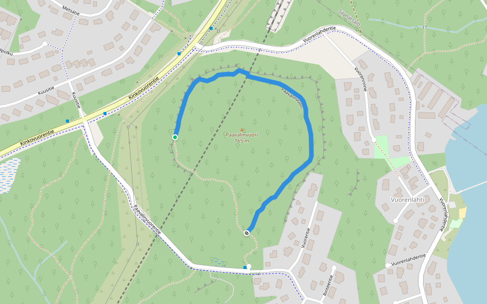 Paavalinvuori walking route map in Muurame