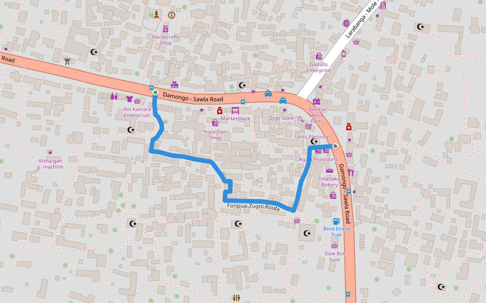 Foripua-Zugni Route walking route map in Wambong