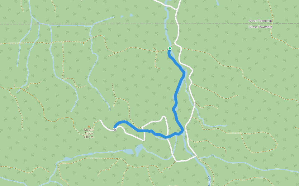 Mt Arvon Summit Trail walking route map in Skanee