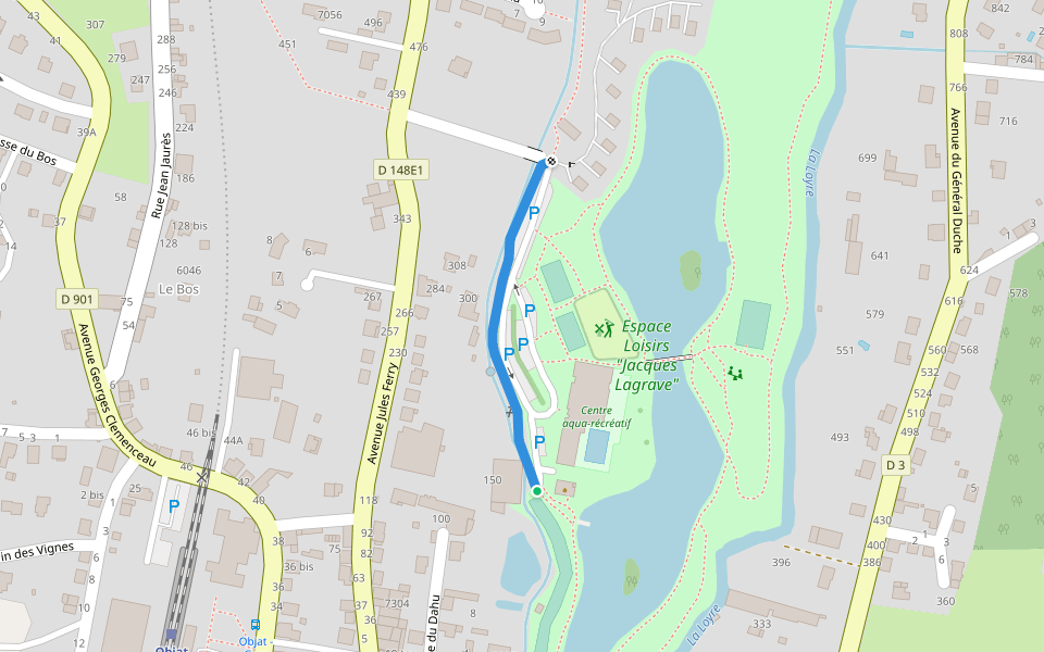 Voie Verte Jacky Rey walking route map in Objat