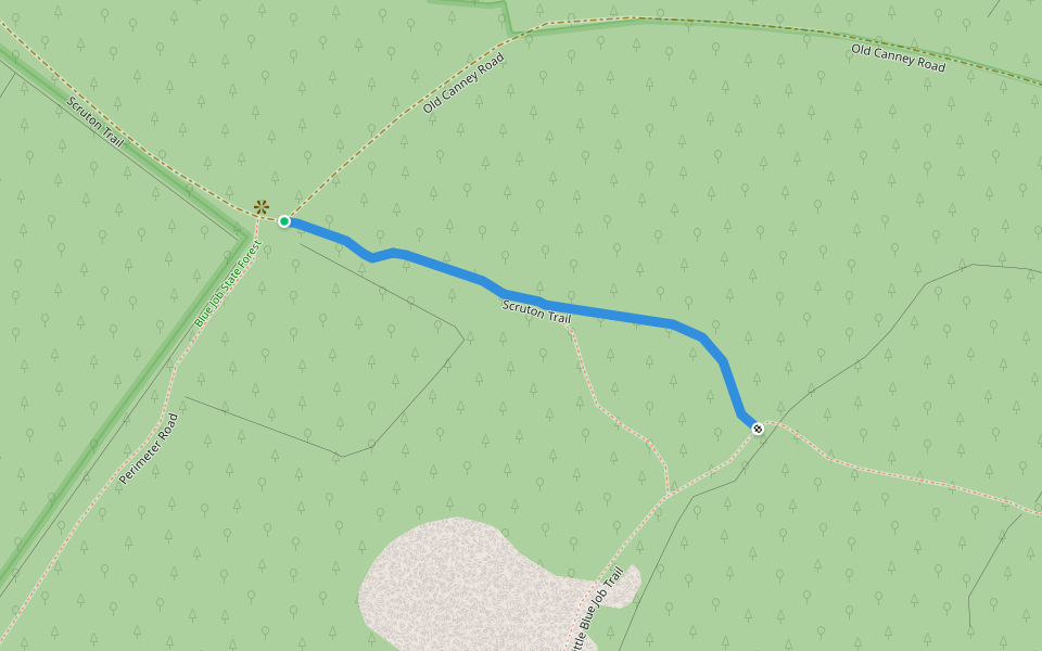 Scruton Trail walking route map in Farmington