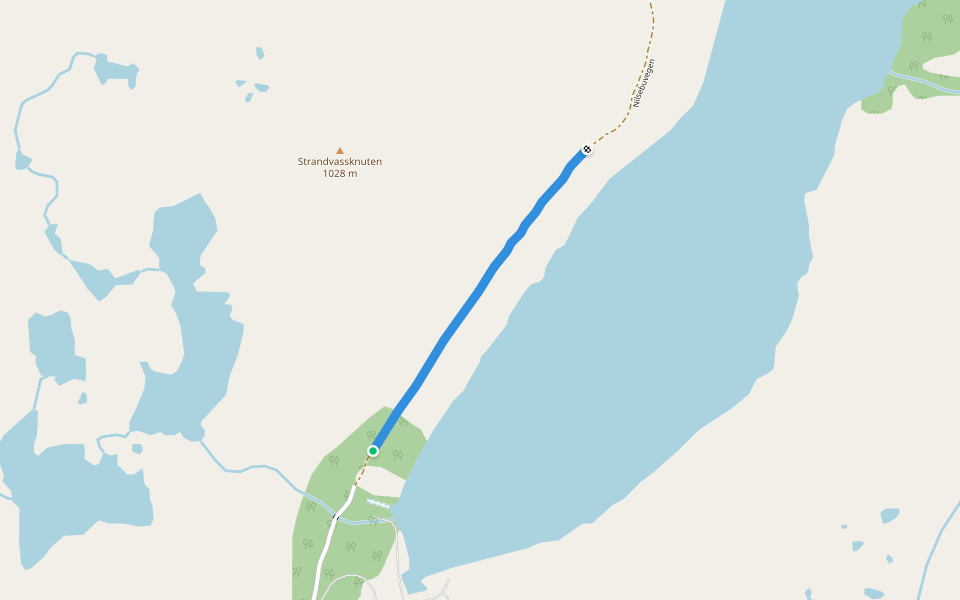 Nilsebuvegen walking route map in Lysebotn