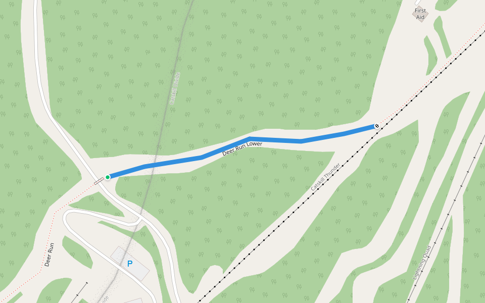 Deer Run Lower walking route map in Big Indian