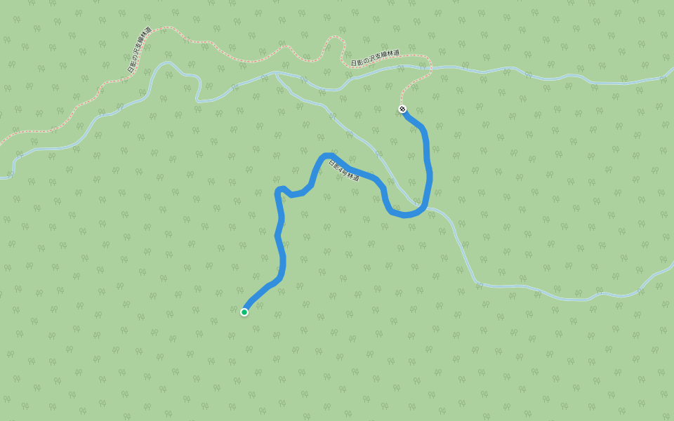 日影4号林道 walking route map in Yubari