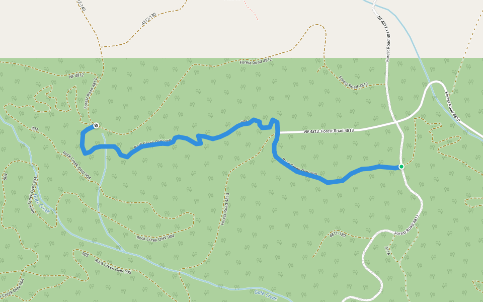 Rock Creek OHV 909 walking route map in Tygh Valley