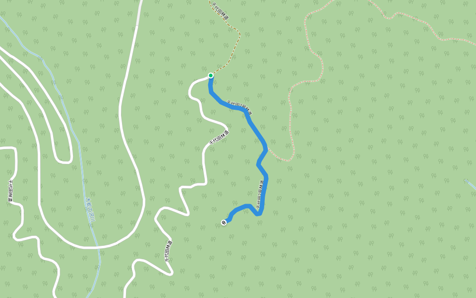 千代田2号林道 walking route map in Yubari