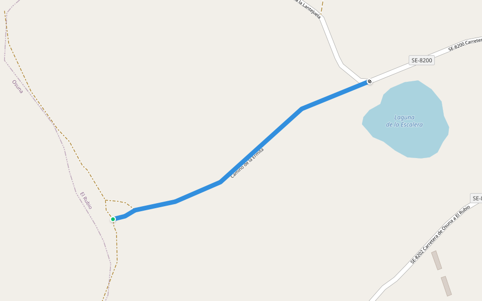 Camino de la Ermita walking route map in El Rubio