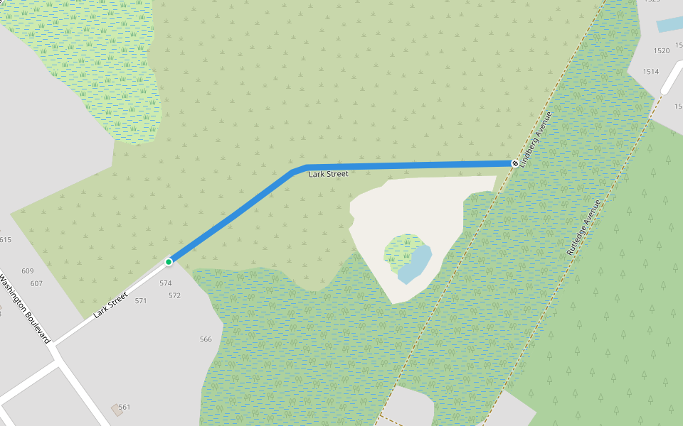Lark Street walking route map in Lake Placid