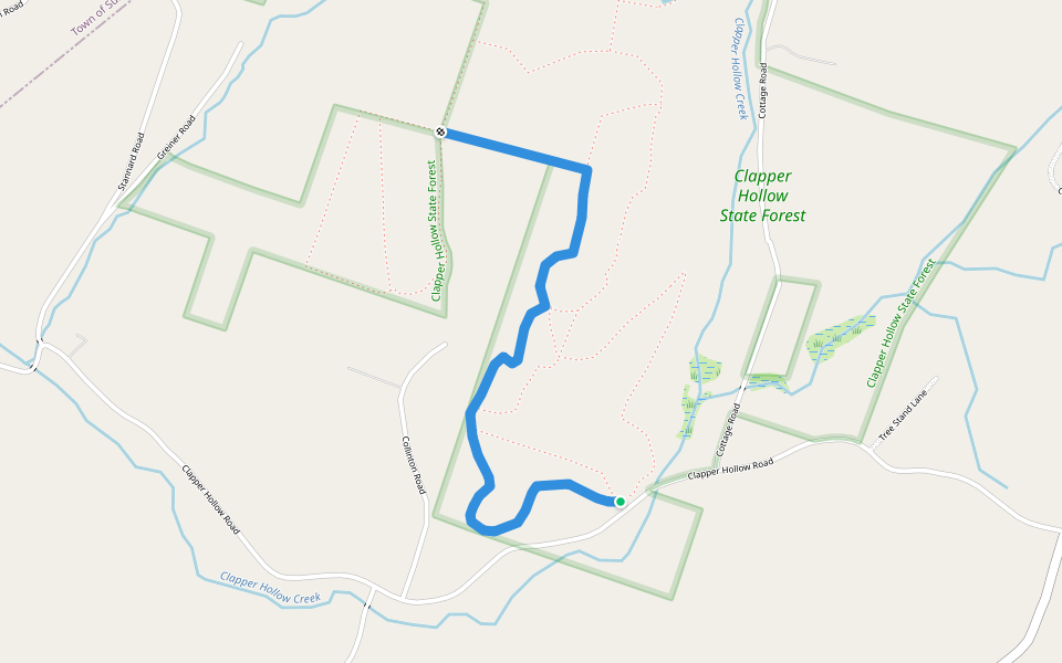 Ski Trail #1 walking route map in Jefferson