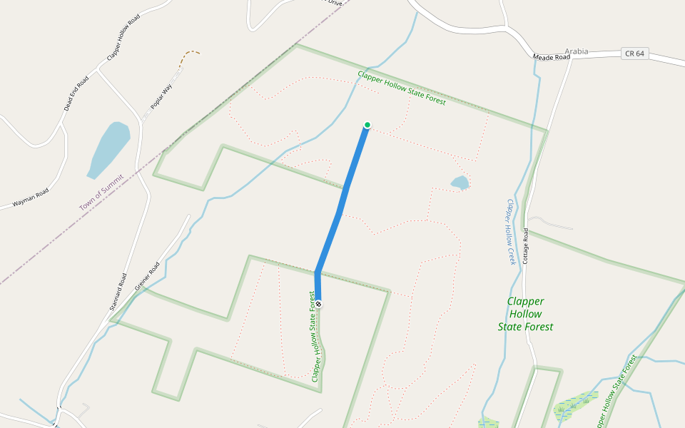 Clapper Hollow Truck Trail walking route map in Jefferson