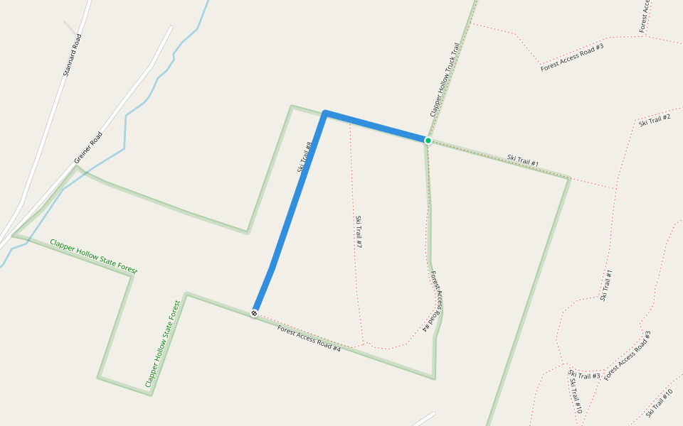 Ski Trail #8 walking route map in Jefferson