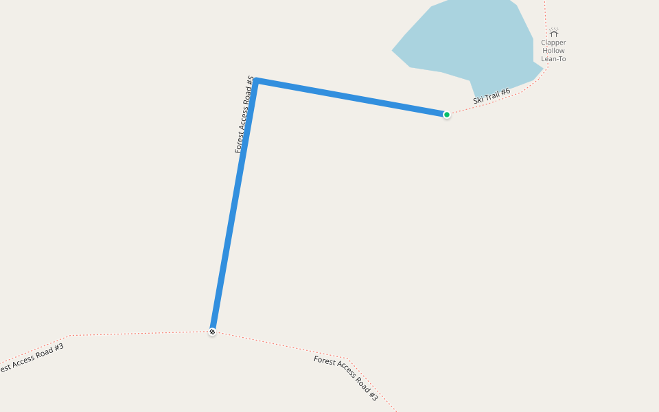 Forest Access Road #5 walking route map in Jefferson