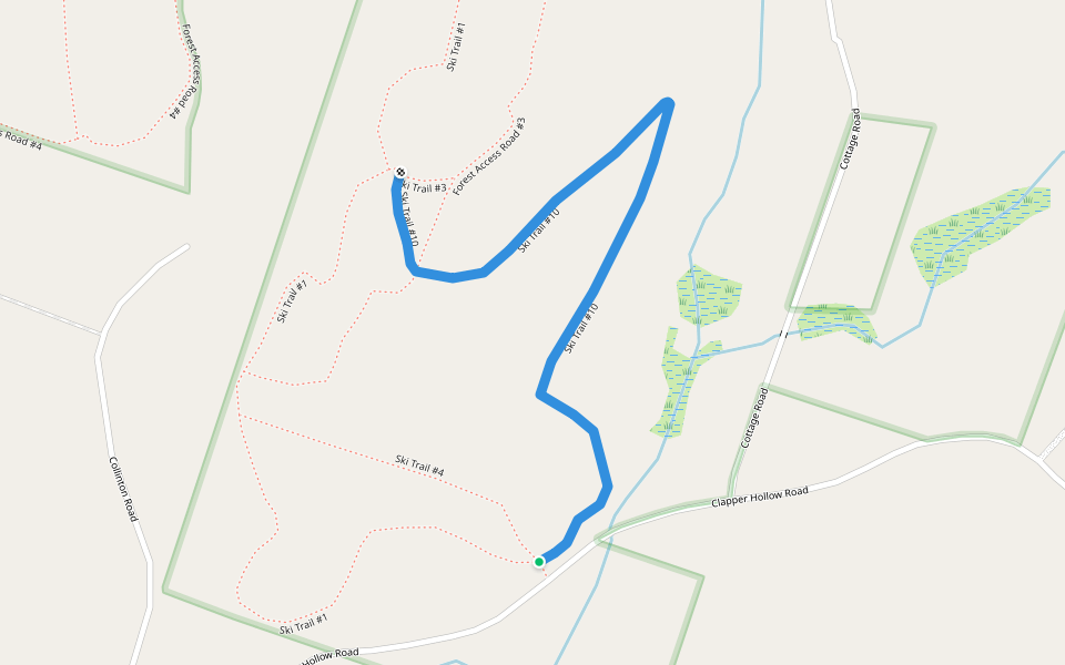 Ski Trail #10 walking route map in Jefferson