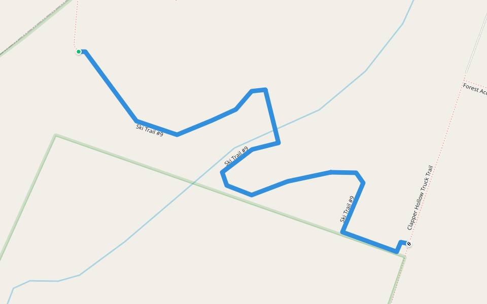 Ski Trail #9 walking route map in Jefferson