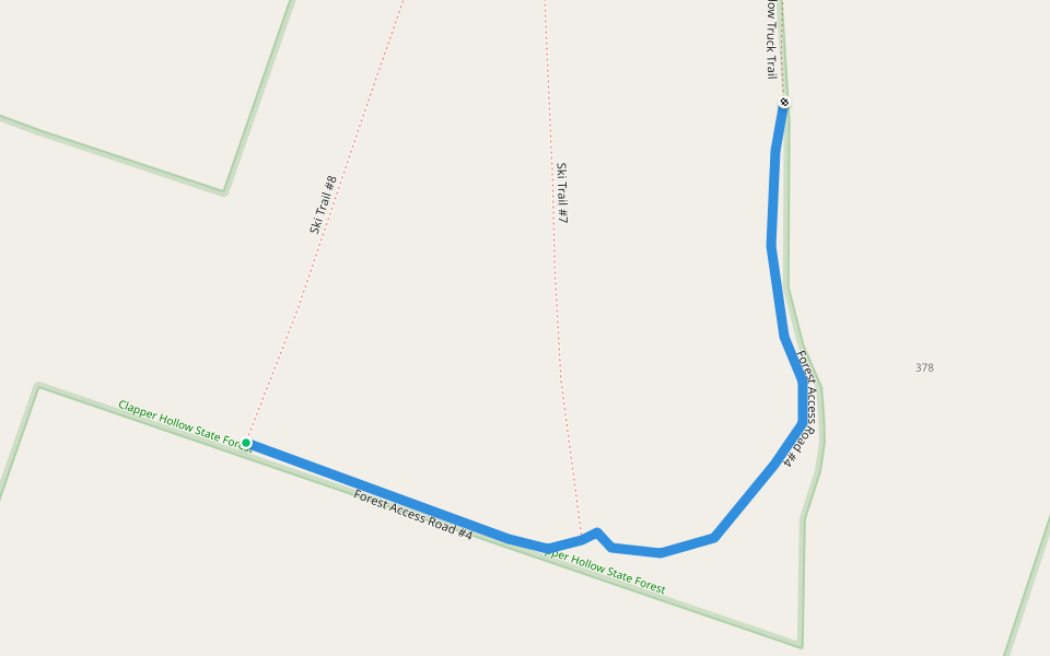 Forest Access Road #4 walking route map in Jefferson