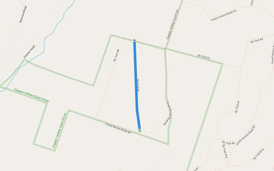 Ski Trail #7 walking route map in Jefferson