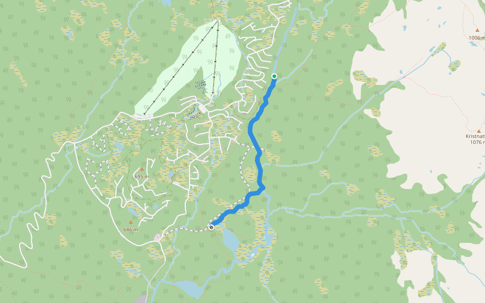 Bekkelangs walking route map in Flå