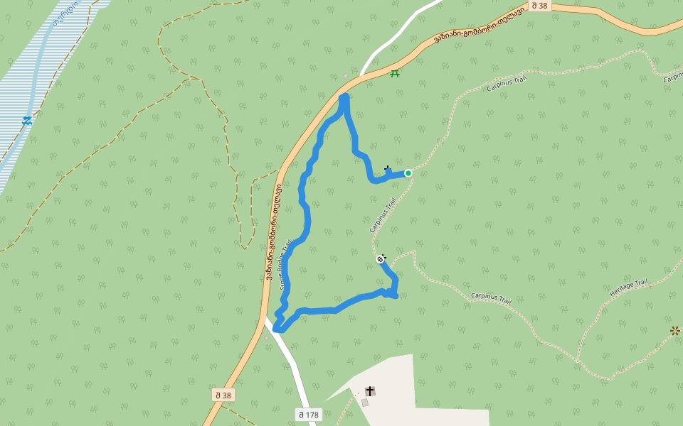 Stone Bridge Trail walking route map in Telavi