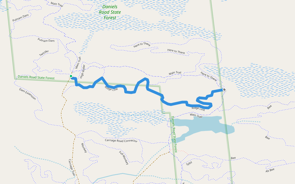 Ridge Line walking route map in Greenfield Center