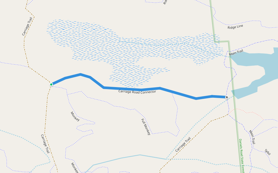 Carriage Road Connector walking route map in Greenfield Center