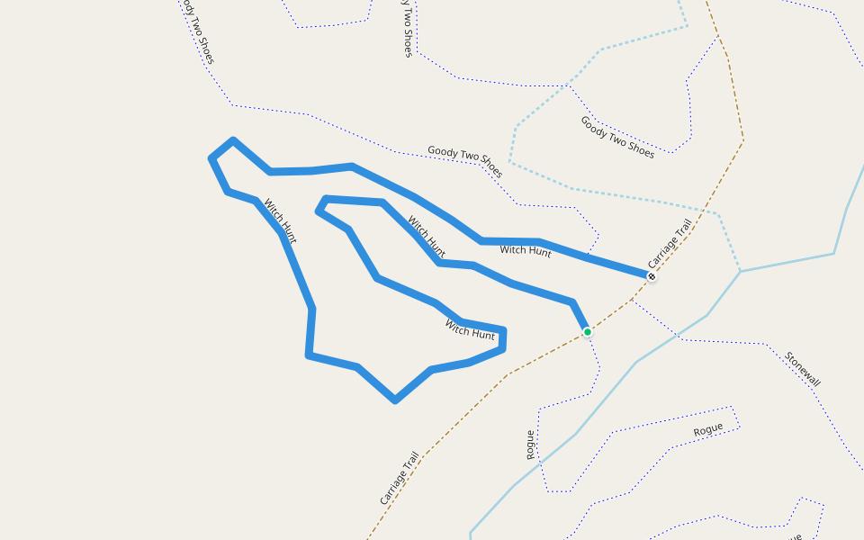 Witch Hunt walking route map in Greenfield Center