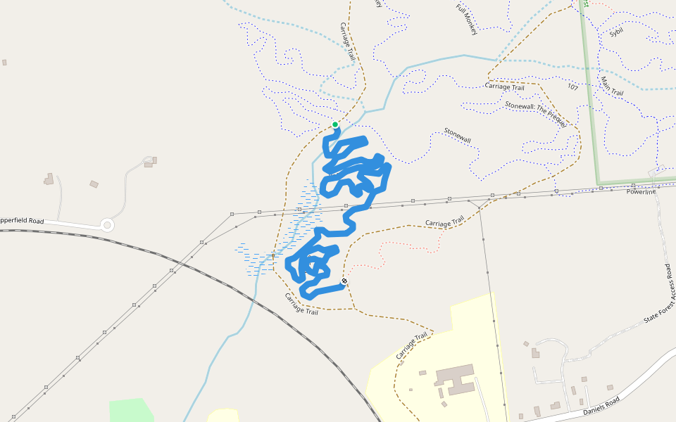 Rogue walking route map in Greenfield Center