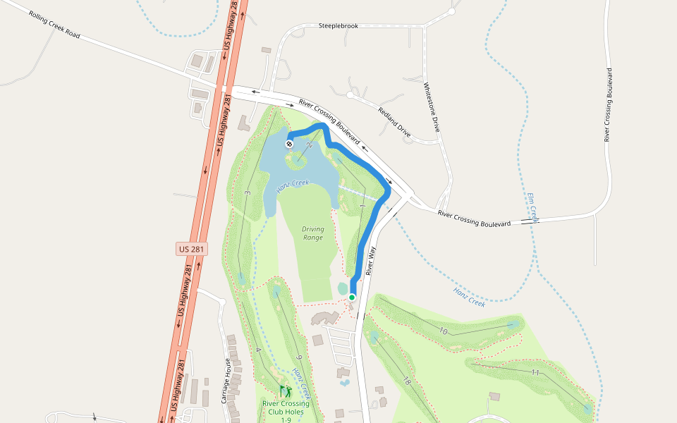 Cart Path walking route map in Spring Branch
