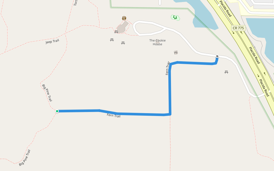 Fern Trail walking route map in Englewood