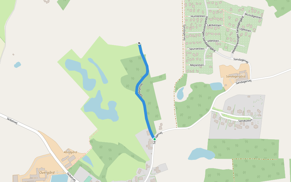 Sandagervej walking route map in Vejle