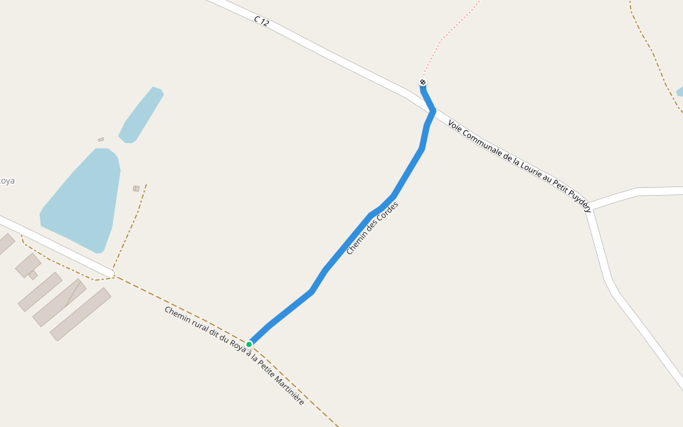 Chemin des Cordes walking route map in Chanteloup