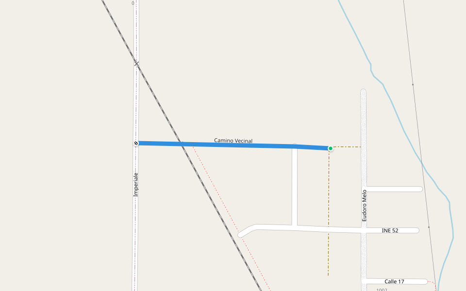 Camino Vecinal walking route map in Canelones