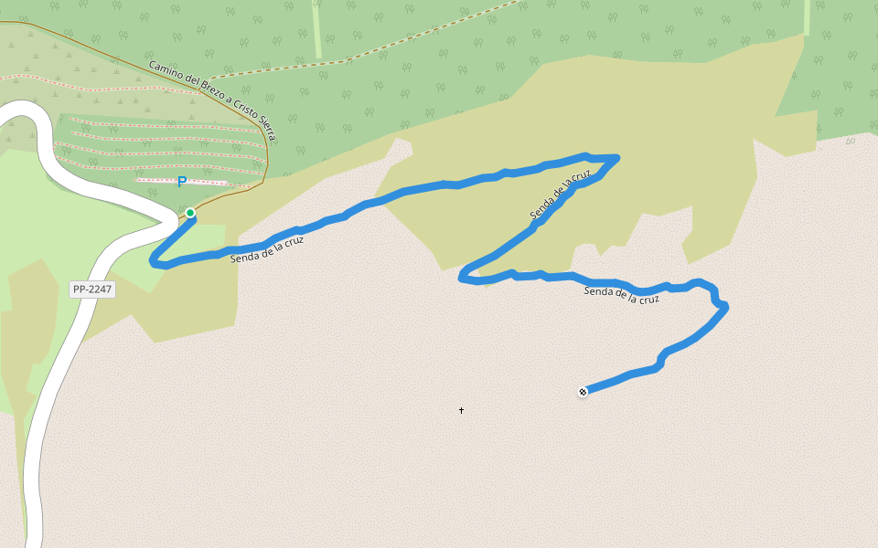 Senda de la cruz walking route map in Villafría de la Peña