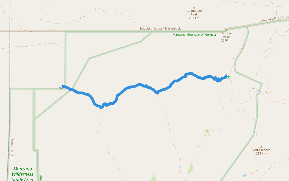 Ojito Trail (171) walking route map in Los Lunas