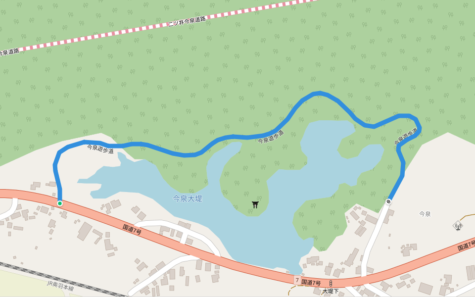 今泉遊歩道 walking route map in Kitaakita