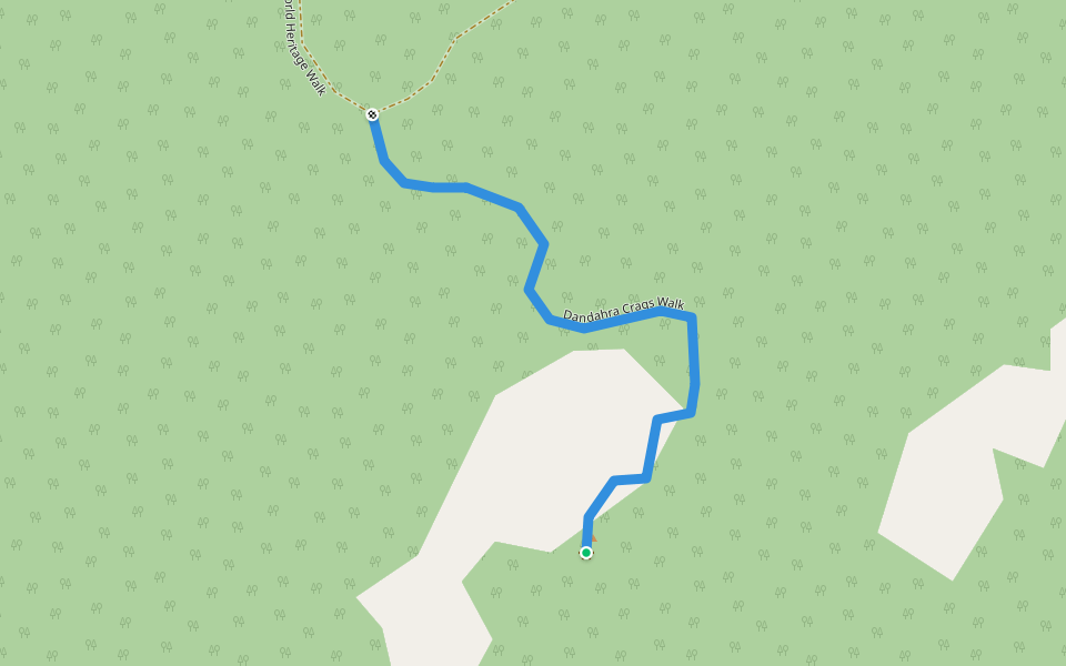 Dandahra Crags Walk walking route map in Gibraltar Range