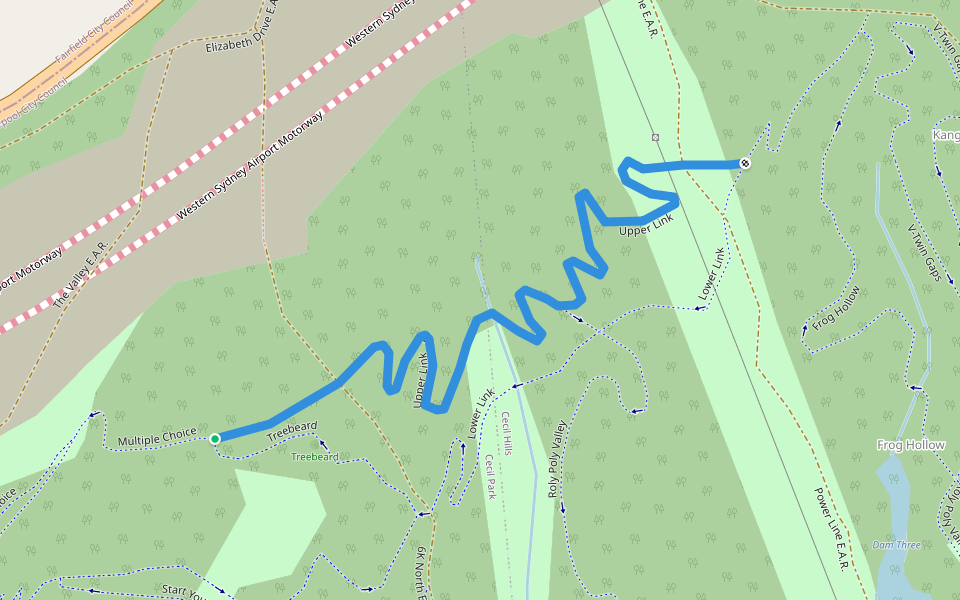 Upper Link walking route map in Cecil Park