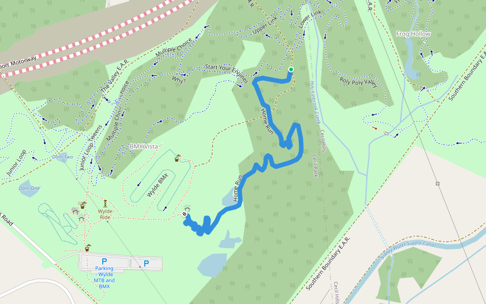 Home Run walking route map in Cecil Park